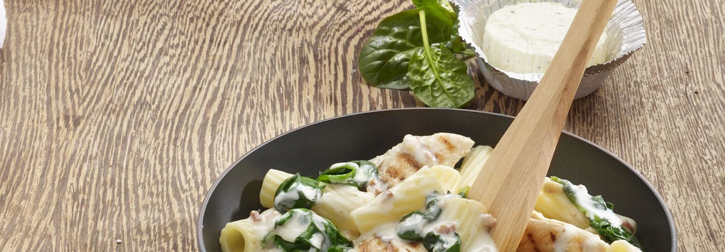 roerbak sensatie pasta met kip en boursin