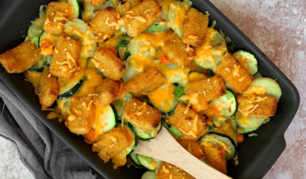 Ovenschotel met prei en cheddar kaas