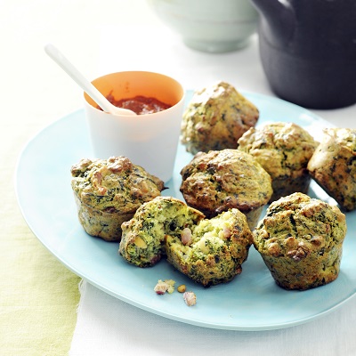 Hartige muffins met Spinazie Boursin