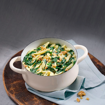 penne met spinazie gorgonzola saus