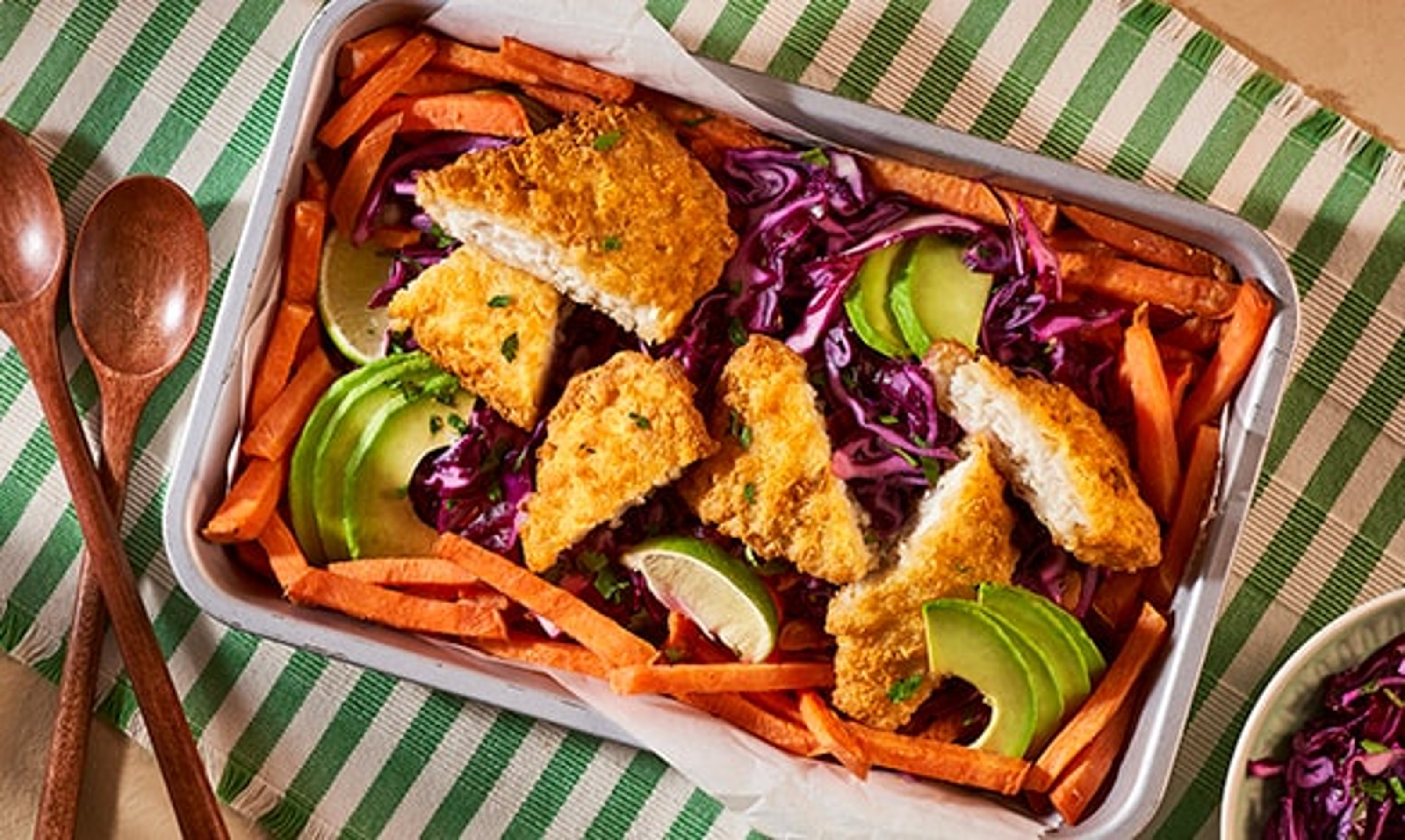 Loaded fries met knapperige lekkerbek